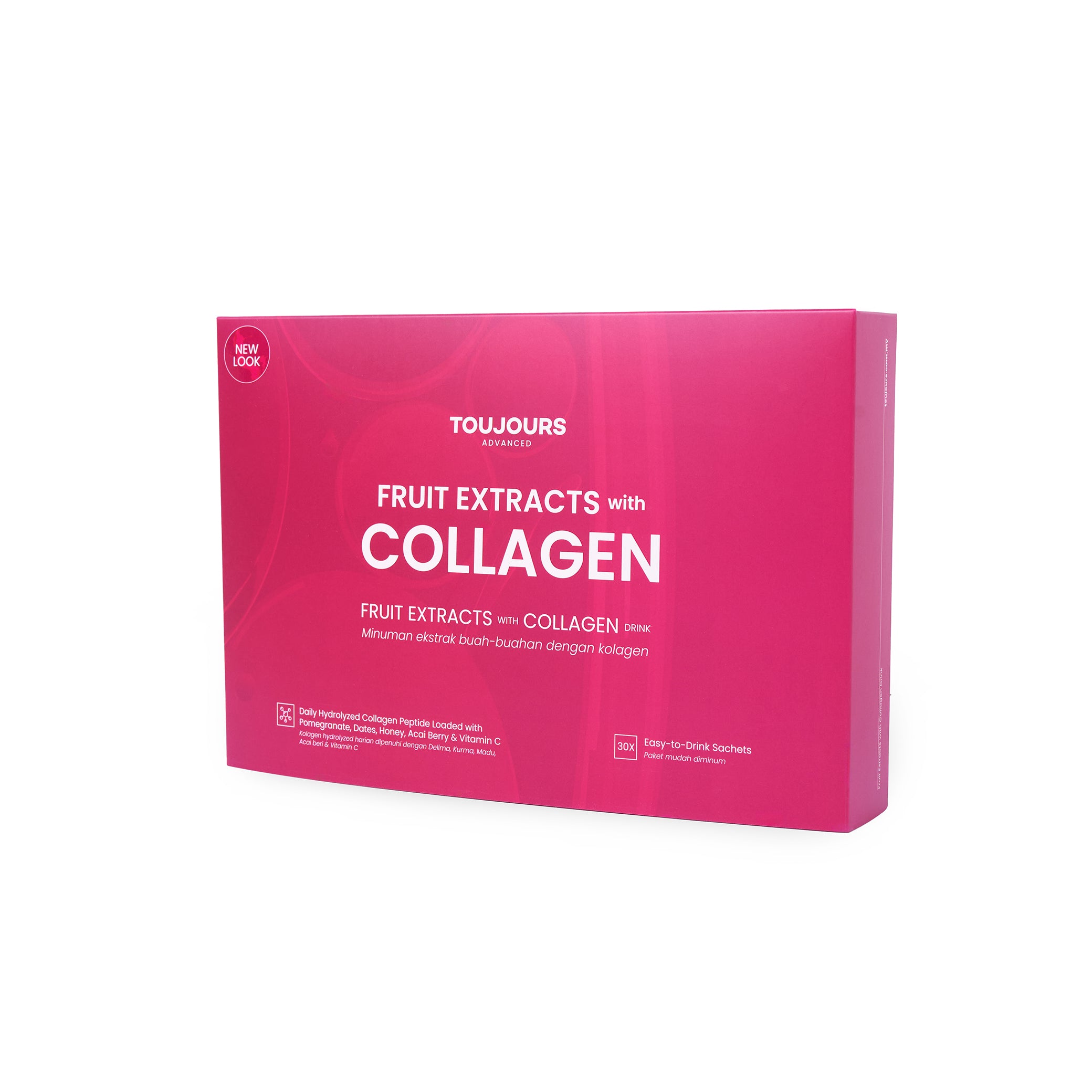 Toujours Advanced Fruit Extracts with Hydrolyzed Collagen Peptide Drink (30 Sachets)