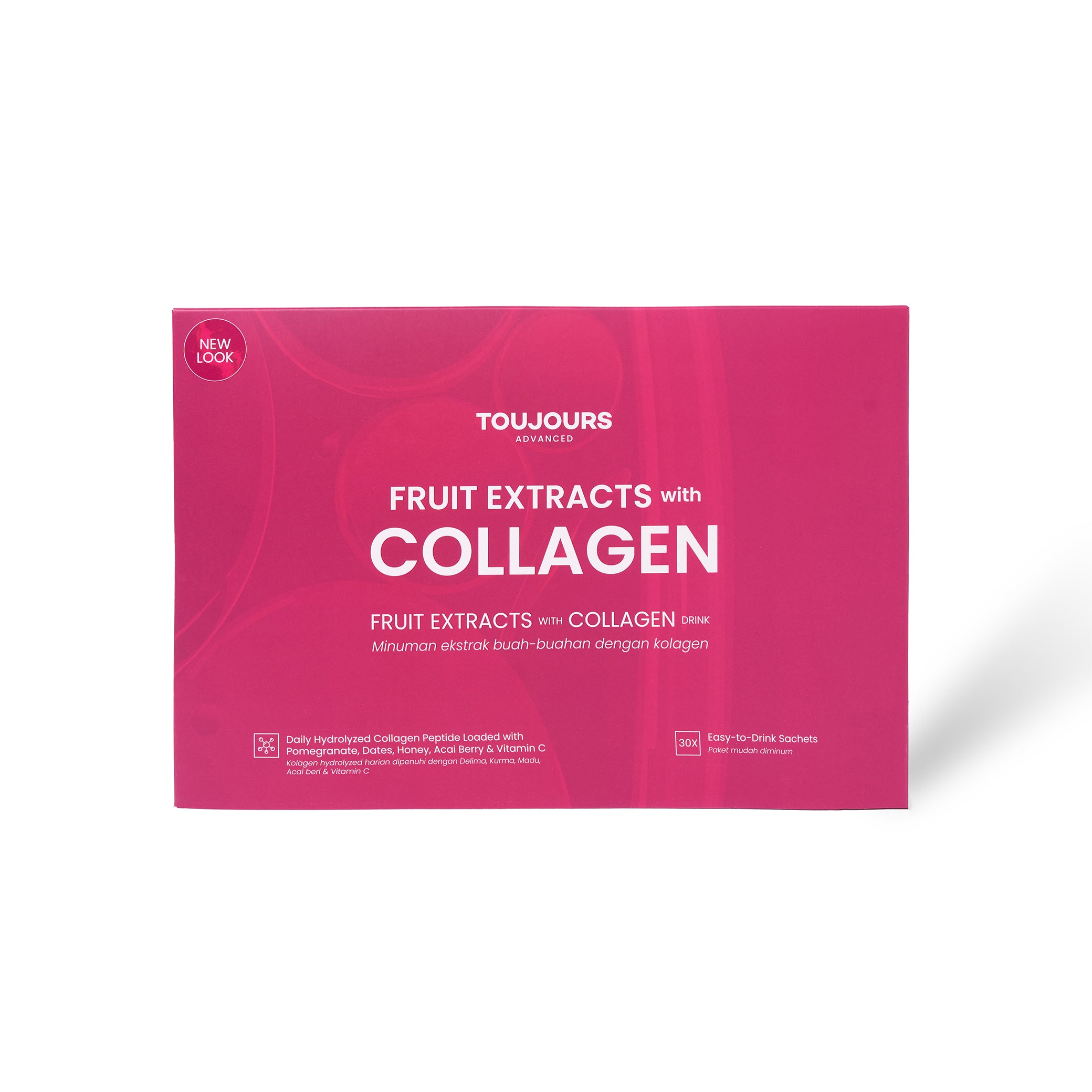 Toujours Advanced Fruit Extracts with Hydrolyzed Collagen Peptide Drink (30 Sachets)