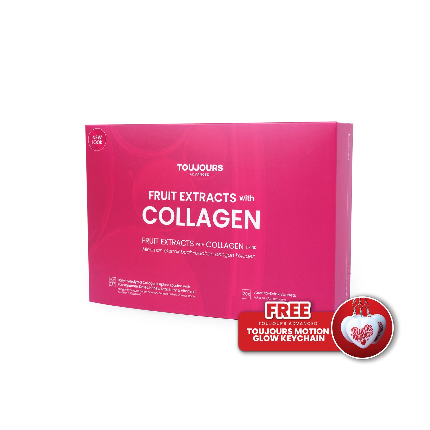 Toujours Advanced Fruit Extracts with Hydrolyzed Collagen Peptide Drink (30 Sachets)